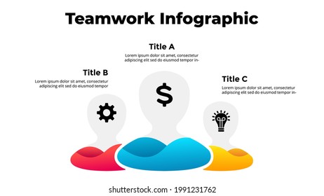 Teamwork Infographic 3 Men Generating New Stock Vector (Royalty Free ...