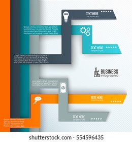 Teamwork infographics template with tabs place for text and business icons on textured background vector illustration