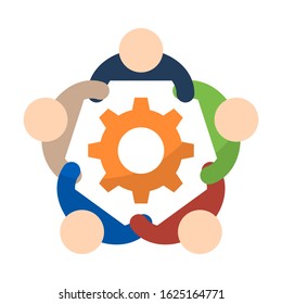 teamwork isolated flat color icon