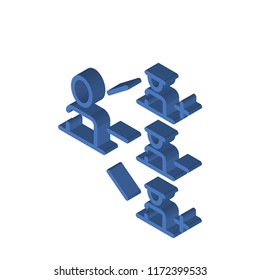 Teamwork isometric left top view 3D icon