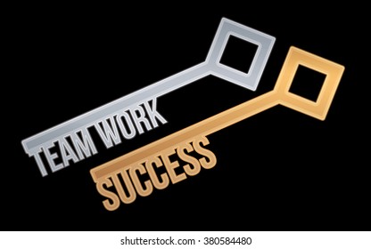 Teamwork Key to Success graphic vector.