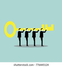 Teamwork is the key to success-vector cartoon