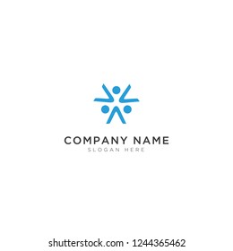 Teamwork and laboratory abstract Logo Template Design Vector, Emblem, Design Concept, Creative Symbol, Icon
