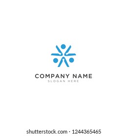Teamwork and laboratory abstract Logo Template Design Vector, Emblem, Design Concept, Creative Symbol, Icon