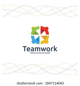 teamwork ,leader , colorful, logo template