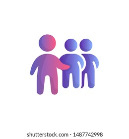 Teamwork leadership flat icon, vector sign, People group Leader colorful pictogram isolated on white. Symbol, logo illustration. Flat style design