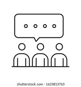 Teamwork and Leadership line  DRAW icon iluatrasion