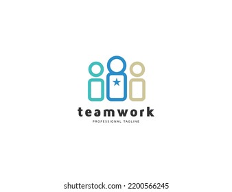 Teamwork Leadership Logo Design Illustration