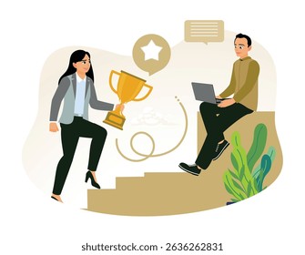 Teamwork and leadership. A professional entrepreneur helps the team develop themselves to achieve success.