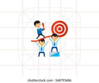 Teamwork Leading to Success Icon