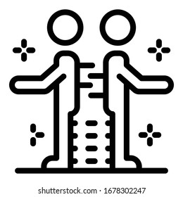 Teamwork life skill icon. Outline teamwork life skill vector icon for web design isolated on white background