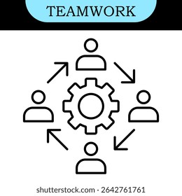 Teamwork Line Editable Icons set. Vector illustration in modern thin line style of business icons: Collaboration, Research, Meeting and more. Pictograms and infographics for mobile apps