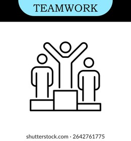 Teamwork Line Editable Icons set. Vector illustration in modern thin line style of business icons: Collaboration, Research, Meeting and more. Pictograms and infographics for mobile apps