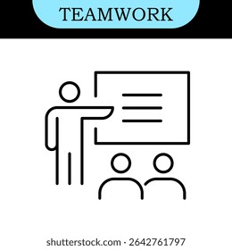 Teamwork Line Editable Icons set. Vector illustration in modern thin line style of business icons: Collaboration, Research, Meeting and more. Pictograms and infographics for mobile apps