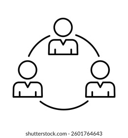 Teamwork Line Icon. Teamwork, Business, Planning, Strategy, Marketing, Leadership, Work Group, Meeting, Partnership Icons Editable Stroke Vector Illustration