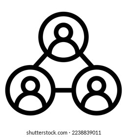 gráfico vectorial de icono de línea de trabajo en equipo