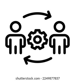 teamwork line icon illustration vector graphic