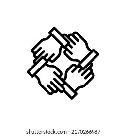 Team Group füllte das Zeilensymbol aus. lineares Stilzeichen für mobiles Konzept und Webdesign. Rahmenvektorsymbol. Symbol, Logo-Abbildung. Vektorgrafik