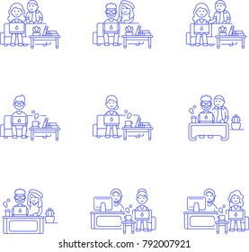 Teamwork- Line Icon Set