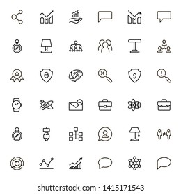 Teamwork line icon set. Collection of high quality black outline logo for web site design and mobile apps. Vector illustration on a white background