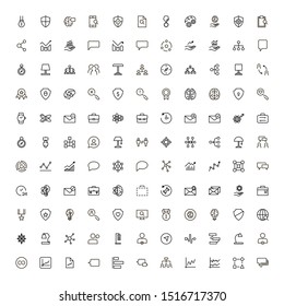 Conjunto de iconos de línea de trabajo en equipo. Colección de logotipo de esquema negro de alta calidad para diseño de sitios web y aplicaciones móviles. Ilustración del vector en un fondo blanco