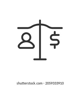 Teamwork line icon, sign or symbol. Premium pictogram in trendy outline style. Teamwork pixel perfect vector icon isolated on a white background. 