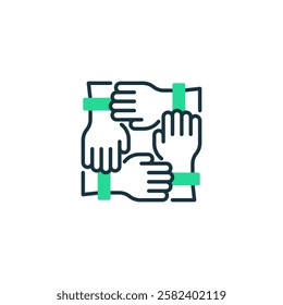 Teamwork line icon. Universal creative premium symbol. Vector sign icon logo template. Vector illustration