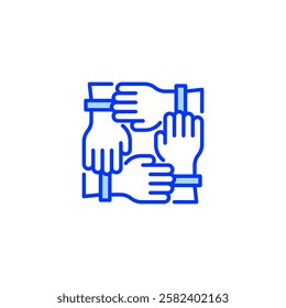 Teamwork line icon. Universal creative premium symbol. Vector sign icon logo template. Vector illustration