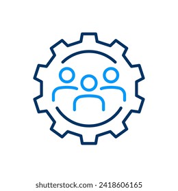 Teamwork line icon. Vector illustration. Editable stroke. Easily changes to any color.