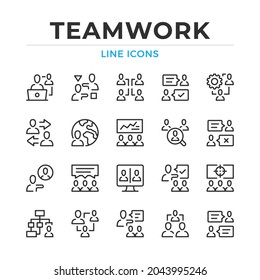 Teamwork line icons set. Modern outline elements, graphic design concepts, simple symbols collection. Vector line icons