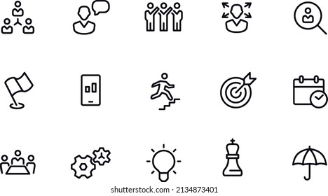 Teamwork line icons vector design 