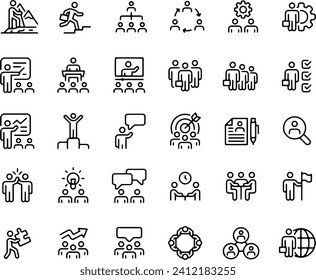 Teamwork Line Icons vector design