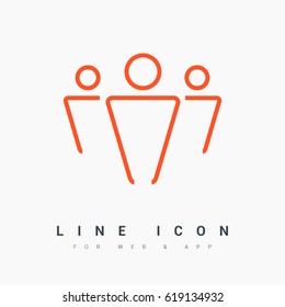 teamwork line vector icon