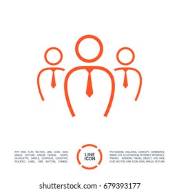 teamwork line vector icon