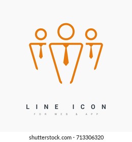 teamwork line vector icon