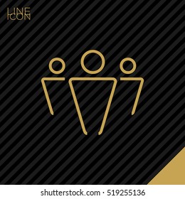 teamwork line vector icon. team icon. Isolated minimal single flat icon in black and white colors. Line vector icon for websites and mobile minimalistic flat design.