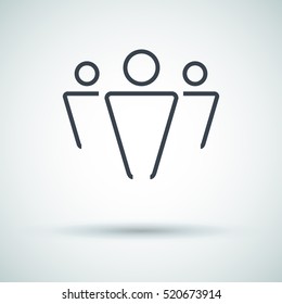 teamwork line vector icon. team icon. Isolated minimal single flat icon in black and white colors. Line vector icon for websites and mobile minimalistic flat design.