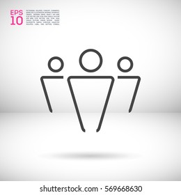 teamwork line vector icon. team icon. Isolated minimal single flat icon in black and white colors. Line vector icon for websites and mobile minimalistic flat design.