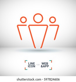 teamwork line vector icon. team icon. Isolated minimal single flat icon in black and white colors. Line vector icon for websites and mobile minimalistic flat design.
