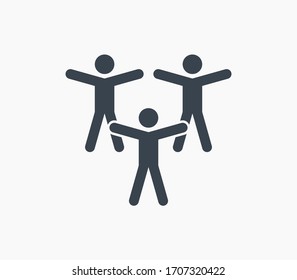 Teamwork line vector minimalistic icon. Network symbol. Team group silhouette icon for web design. Meeting group flat icon for app design. Friendship sign minimal flat linear icons