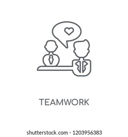 Teamwork linear icon. Teamwork concept stroke symbol design. Thin graphic elements vector illustration, outline pattern on a white background, eps 10.