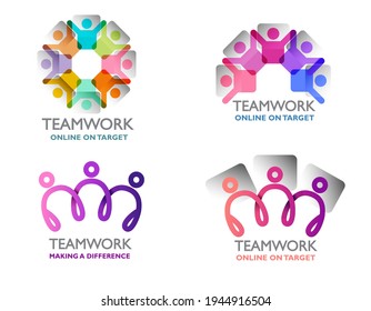 Teamwork Logo In 4 Variants.  Mix And Match To Make Your Own Version.