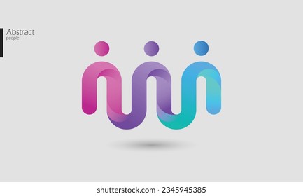 teamwork logo abstract people icon business community connection partnership support help logotype or symbol vector graphic pictogram