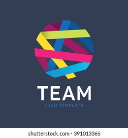 Logo de Teamwork. Logo de la comunidad. Logotipo de cooperación. Logo de la asociación