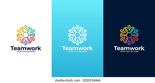 teamwork logo design collection, community logo,