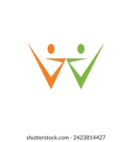 Teamwork logo design with creative vector and premium concept