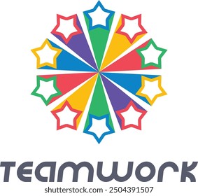 Teamwork Logo design. Team members support. company teamwork logo for any kind of graphic design. Colorful Team logo design, Colorful Stra people team logos design. symmetrical teamwork Logo designs