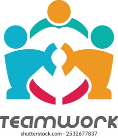 Teamwork Logo design. Team members support. company teamwork logo for any kind of graphic design. Colorful Team logo design, Colorful Stra people team logos design. symmetrical teamwork Logo designs
