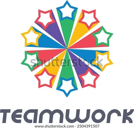 Teamwork Logo design. Team members support. company teamwork logo for any kind of graphic design. Colorful Team logo design, Colorful Stra people team logos design. symmetrical teamwork Logo designs
