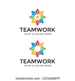 Teamwork Logo Design Template Download